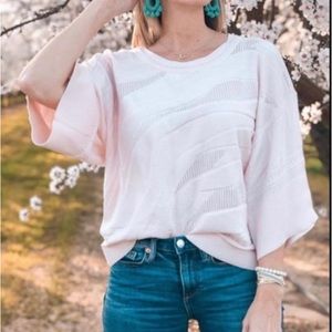 Cabi Style 5631 Shy Pullover Sweater Pink Wide Sleeve Size Medium